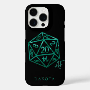 RPG Crit AF   Emerald Fantasy Tabletop Gamer Dice iPhone 16 Pro Case