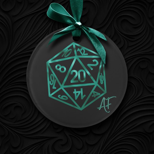RPG Crit AF | Emerald Fantasy Tabletop Gamer Dice Ornament (Creator Uploaded)