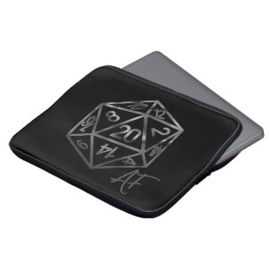 RPG Crit AF Fantasy Tabletop Retro Gamer Dice Laptop Sleeve