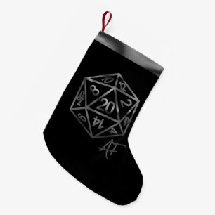 RPG Crit AF   Fantasy Tabletop Retro Gamer Dice Small Christmas Stocking
