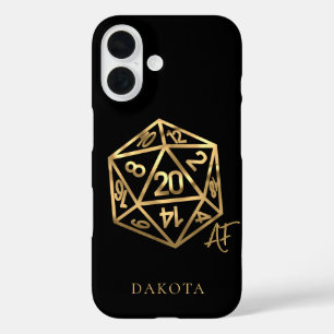 RPG Crit AF   Gold Fantasy Tabletop PnP Gamer Dice iPhone 16 Case