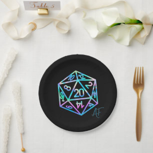 RPG Crit AF   Holo Retro Fantasy Tabletop PnP Dice Paper Plate