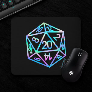 RPG Crit AF   Holo Retro Tabletop Role Player Dice Mouse Pad
