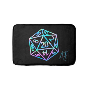 RPG Crit AF   Holo Retro Tabletop Roleplayer Dice Bath Mat
