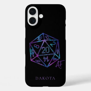 RPG Crit AF   Nebula Fantasy Tabletop Gamer Dice iPhone 16 Plus Case