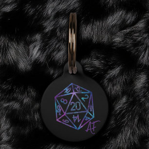 RPG Crit AF Nebula Fantasy Tabletop Gamer Dice Pet Tag
