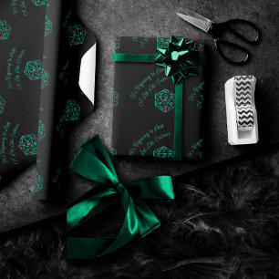 RPG Critmas   Blue Fantasy Tabletop Gamer Dice Wrapping Paper