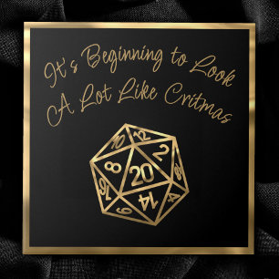 RPG Critmas Gold Fantasy Tabletop Gamer Dice Tile