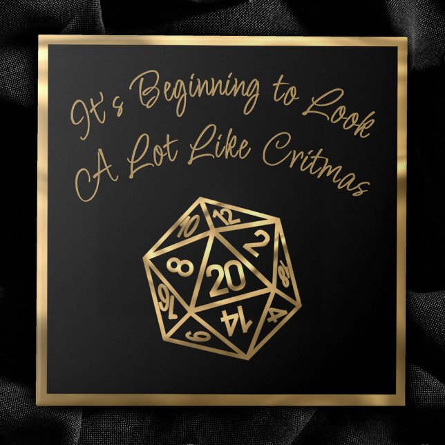 RPG Critmas | Gold Fantasy Tabletop Gamer Dice Tile (Creator Uploaded)