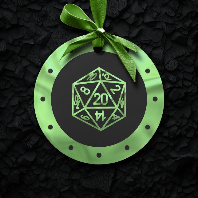 RPG Critmas | Lime Green Tabletop Roleplayer Dice Ornament (Creator Uploaded)