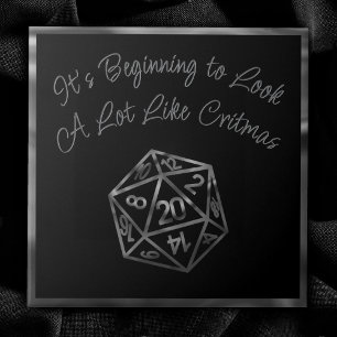 RPG Critmas   Silver Fantasy Tabletop Gamer Dice Tile