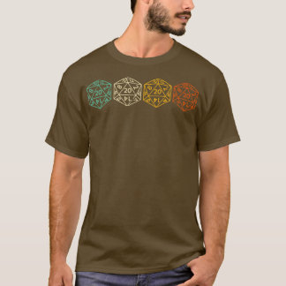 RPG D20 Polyhedral Dice Vintage Roleplaying T-Shirt