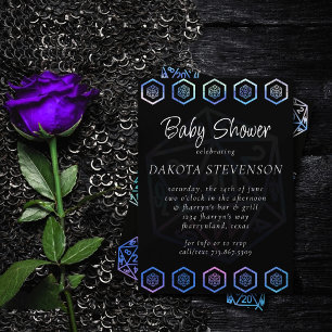RPG Dice   Aurora Tabletop PnP Role Player Shower Invitation
