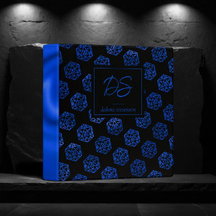 RPG Dice   Blue Fantasy Tabletop Gamer Branding Binder