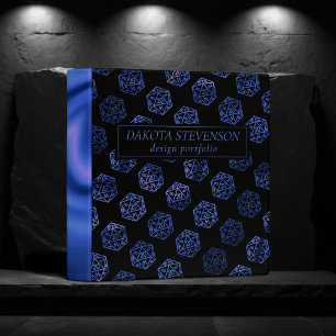 RPG Dice   Blue Fantasy Tabletop Gamer Branding Binder