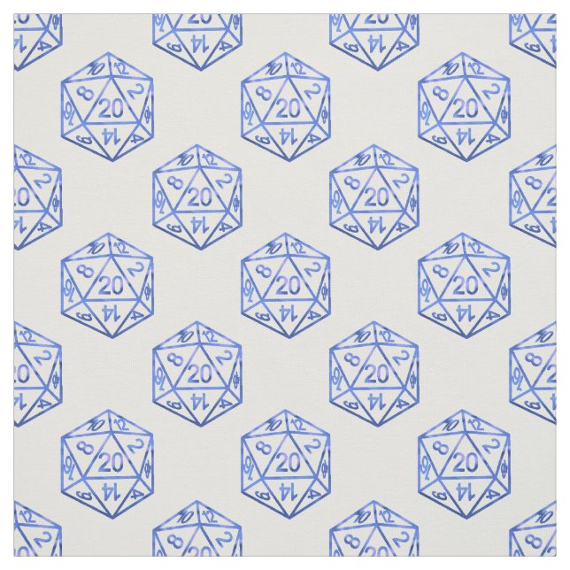 RPG Dice | Blue Old School Tabletop Role Player Fabric (Swatch)