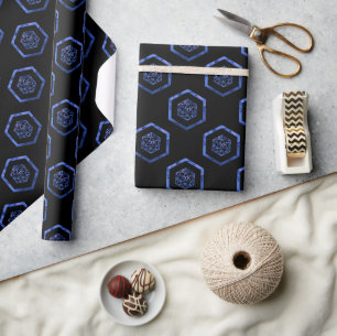 RPG Dice   Blue Old School Tabletop Role Player Wrapping Paper