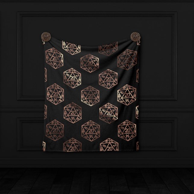 RPG Dice | Blue Old School Tabletop Roleplayer Fleece Blanket (Creator Uploaded)