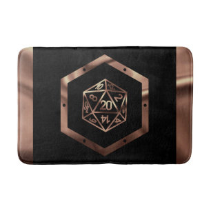 RPG Dice   Copper Fantasy Retro Tabletop PnP Gamer Bath Mat
