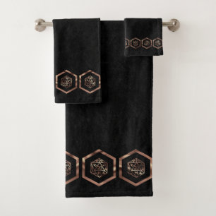 RPG Dice   Copper Fantasy Retro Tabletop PnP Gamer Bath Towel Set