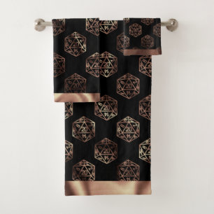 RPG Dice   Copper Fantasy Retro Tabletop PnP Gamer Bath Towel Set