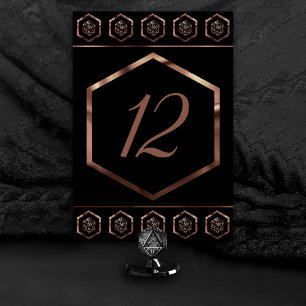 RPG Dice   Copper Fantasy Retro Tabletop PnP Gamer Table Number