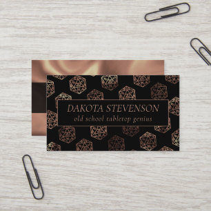 RPG Dice   Copper Fantasy Tabletop Gamer Branding Business Card