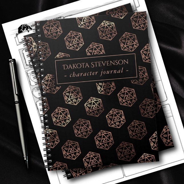 RPG Dice | Copper Fantasy Tabletop Gamer Character Notebook (Creator Uploaded)