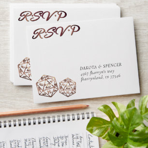 RPG Dice   Copper Fantasy Tabletop Gamer RSVP Envelope