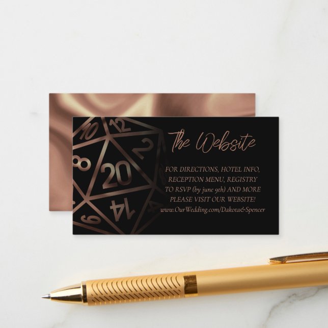 RPG Dice | Copper Fantasy Tabletop Gamer Website Enclosure Card (Front/Back In Situ)