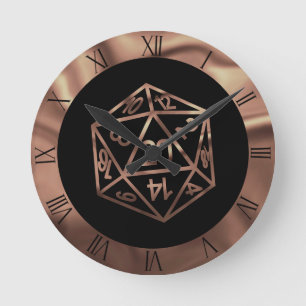 RPG Dice   Copper Old School Tabletop Role Player Round Clock