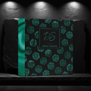 RPG Dice Emerald Fantasy Tabletop Gamer Branding Binder