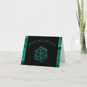 RPG Dice   Emerald Fantasy Tabletop Gamer Photo Thank You Card