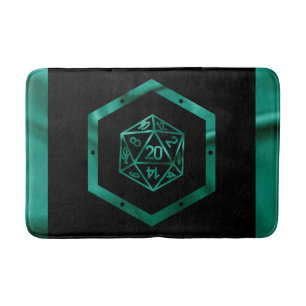 RPG Dice   Emerald Fantasy Tabletop Retro Gamer Bath Mat