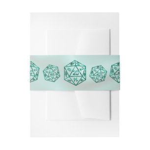 RPG Dice Emerald Fantasy Tabletop Retro Gamer Invitation Belly Band