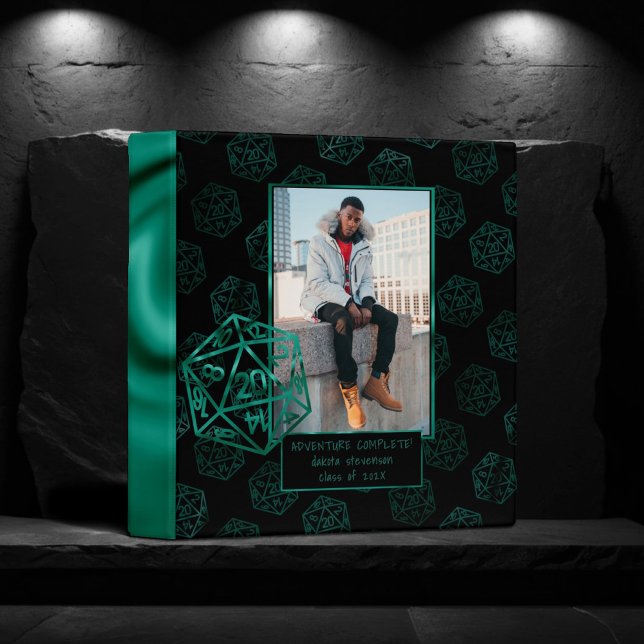 RPG Dice | Emerald Tabletop Retro Gamer Graduation Binder (Creator Uploaded)