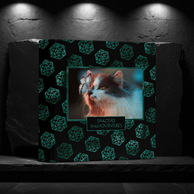 RPG Dice | Emerald Tabletop Retro Gamer Pet Photo Binder (Creator Uploaded)