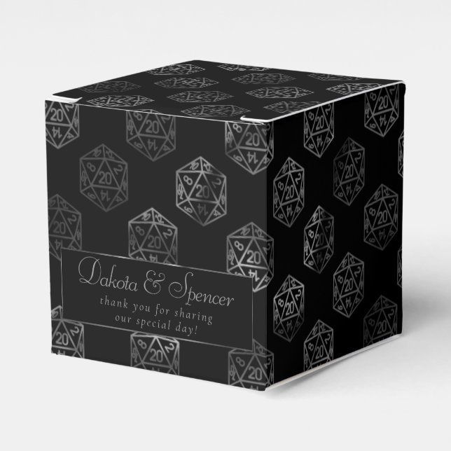 RPG Dice | Fantasy Retro Tabletop PnP Gamer Custom Favor Box (Front Side)