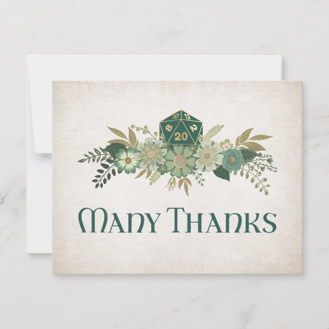 RPG Dice Gamer Wedding Thank You Card (Front)