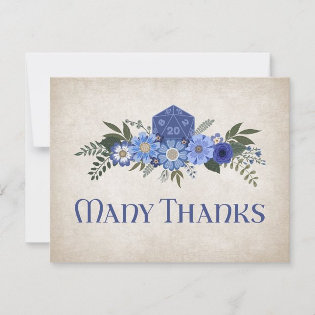 RPG Dice Gamer Wedding Thank You Card (Front)