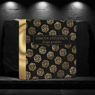 RPG Dice Gold Fantasy Tabletop Gamer Branding Binder