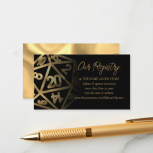 RPG Dice   Gold Fantasy Tabletop Gamer Registry Enclosure Card
