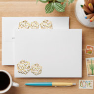 RPG Dice Gold Fantasy Tabletop PnP Gamer Address Envelope