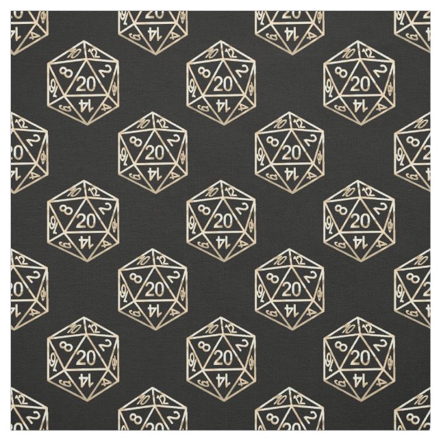 RPG Dice | Gold Old School Tabletop PnP Roleplayer Fabric (Swatch)