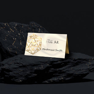 RPG Dice   Gold Old School Tabletop PnP Roleplayer Place Card