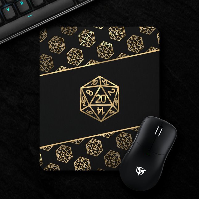 RPG Dice | Gold Old School Tabletop Role Player Mouse Pad (Creator Uploaded)