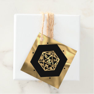 RPG Dice   Gold Tabletop PnP Roleplayer Thank You Favour Tags