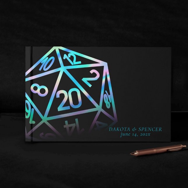 RPG Dice | Holo Fantasy Retro Tabletop PnP Gamer Guest Book (Creator Uploaded)