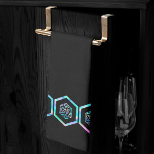 RPG Dice Holo Fantasy Retro Tabletop PnP Gamer Kitchen Towel