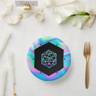 RPG Dice Holo Old School Tabletop PnP Roleplayer Paper Plate